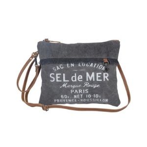 Myra denim crossbody or wristlet handbag purse Paris Marque Rouge